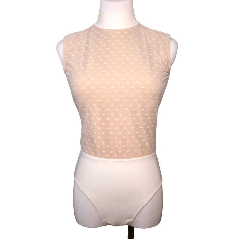 Balera Dance Performance White Point D'Esprit Bodice Leotard MT10549 Adult Mediu